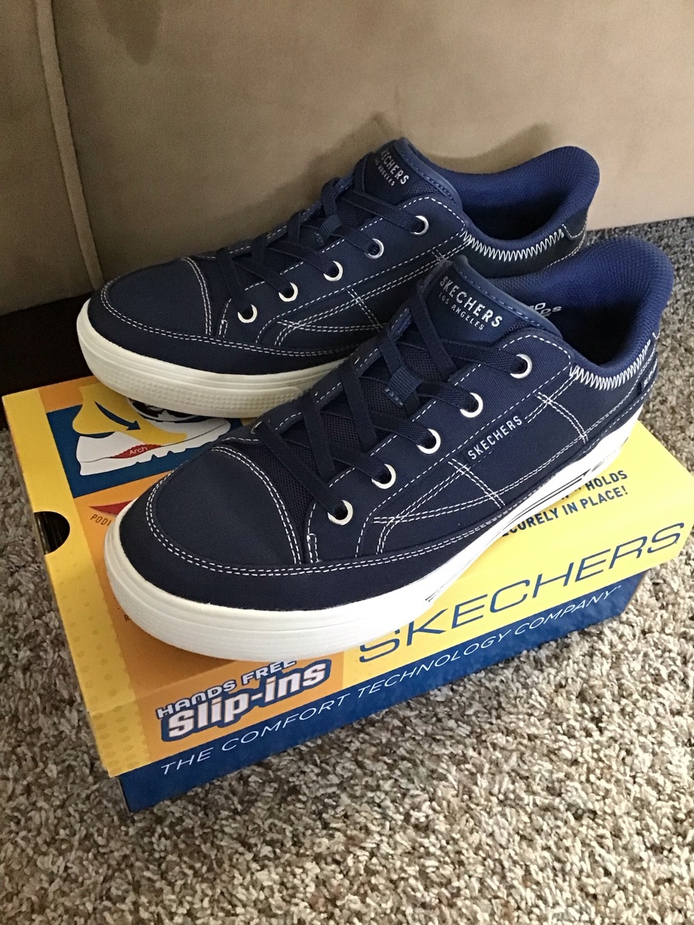 Skechers Navy Slip-In Canvas Sneaker